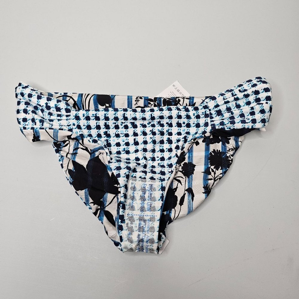 Lucky Brand Size Medium Reversible Shirred Hipster Bikini Bottoms Swim - Picture 6 of 6